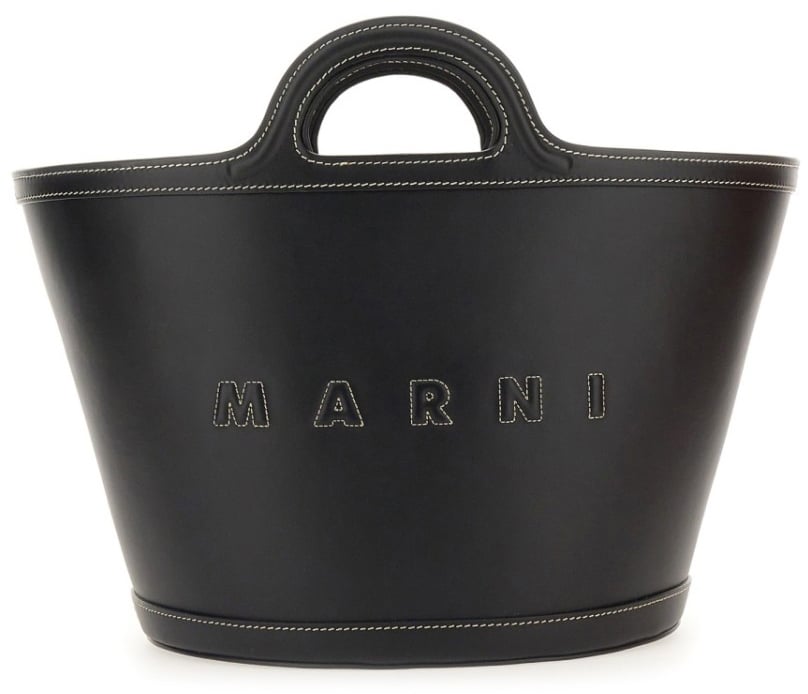 Structured Black Shoulder Bag With Double Top Handle