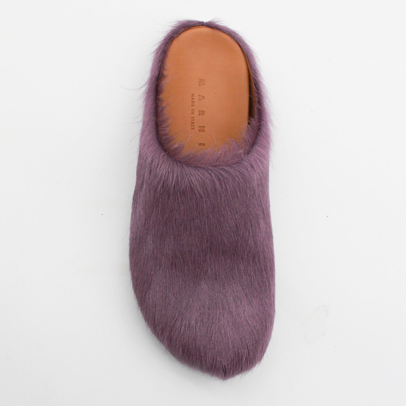 Textured Fur Slip-On Mules with Rounded Toe