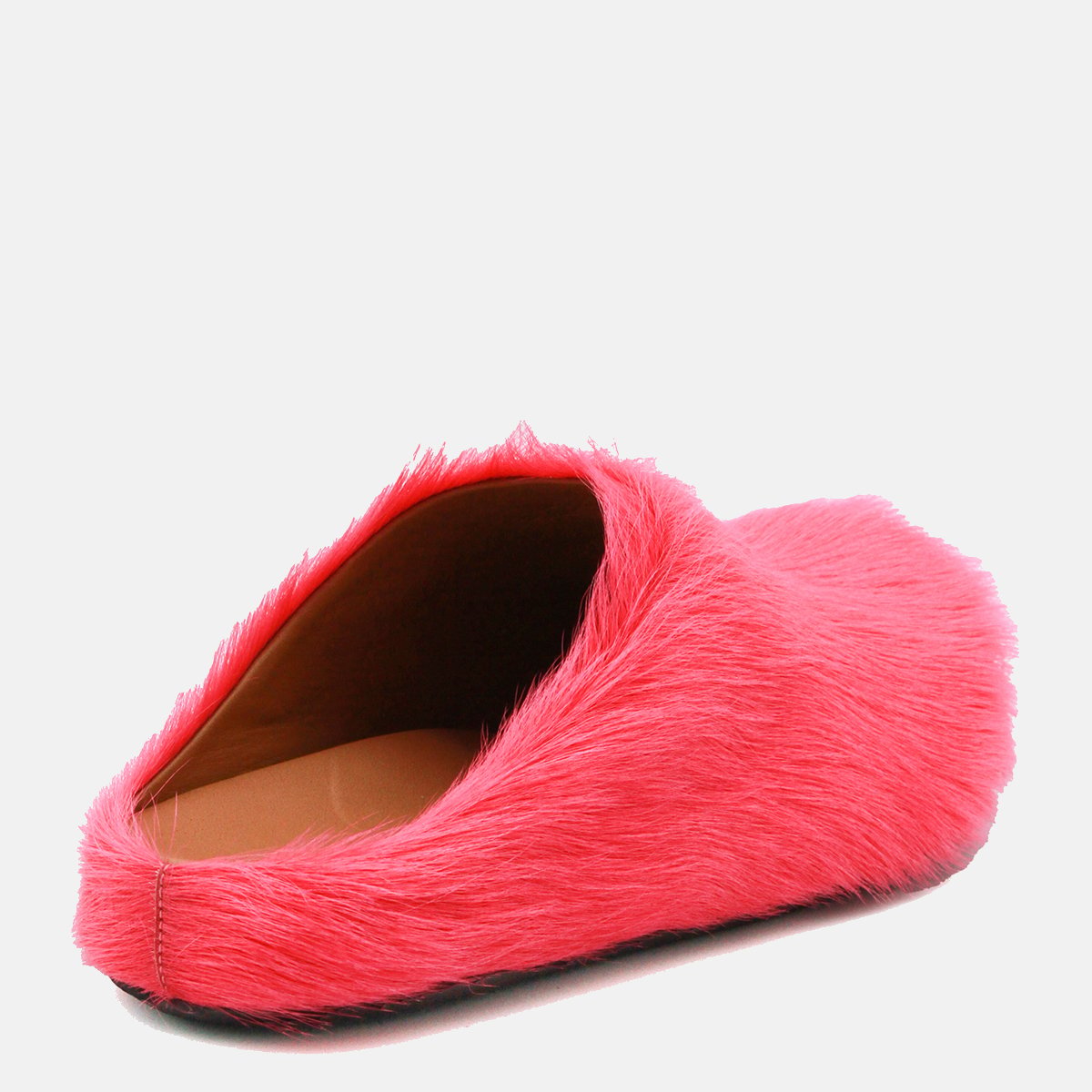 Vibrant Pink Faux Fur Slip-On Mules