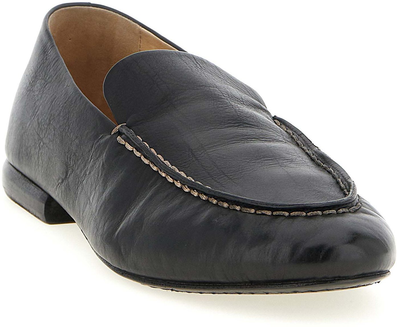 Marsell Black Calfskin Slip-On Loafers
