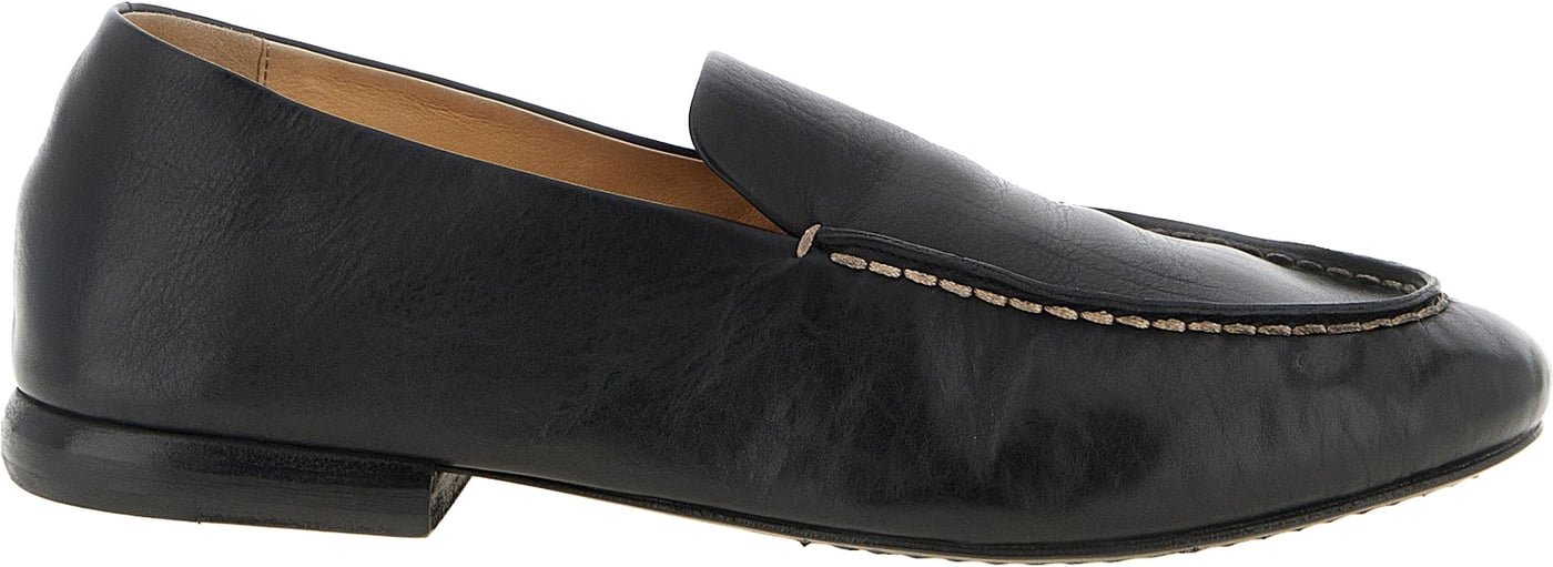 Marsell Black Calfskin Slip-On Loafers