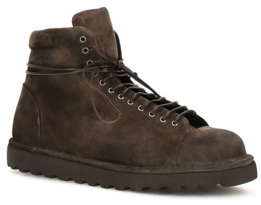 Marsell Brown Suede Leather Lace-Up Boots