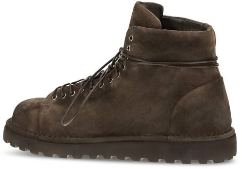 Marsell Brown Suede Leather Lace-Up Boots