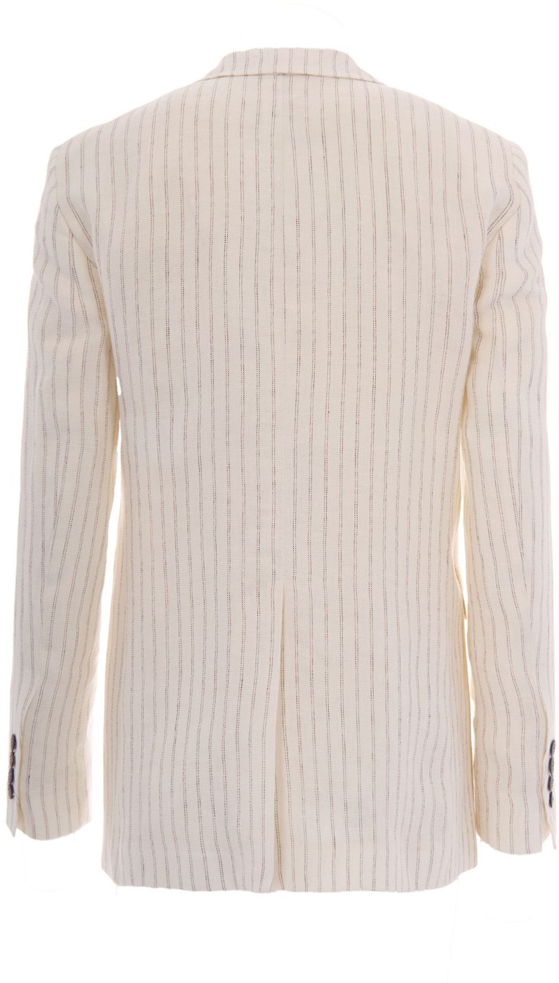 Pinstriped Linen Blazer
