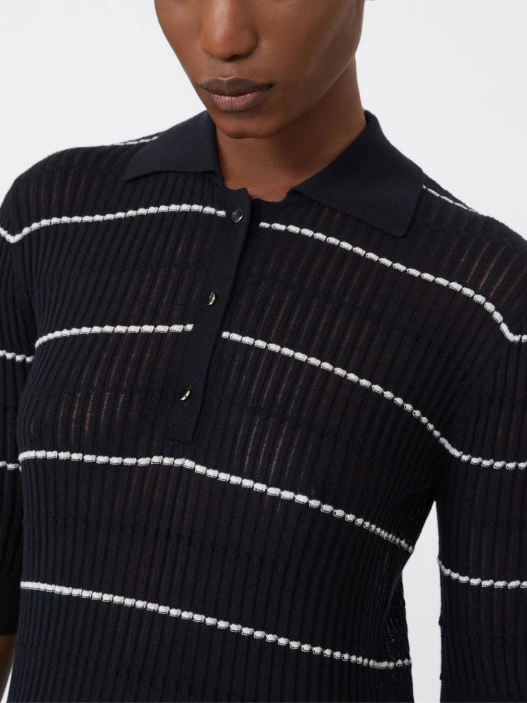 Blue White Horizontal Stripes Polo Shirt