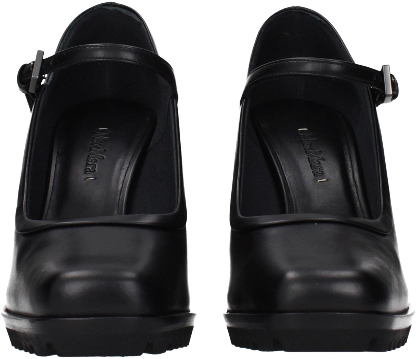 Max Mara Black Leather High Heel Pumps