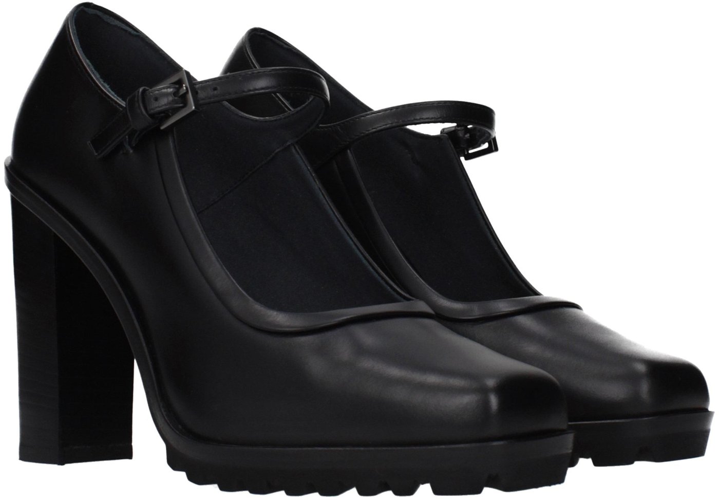 Max Mara Black Leather High Heel Pumps