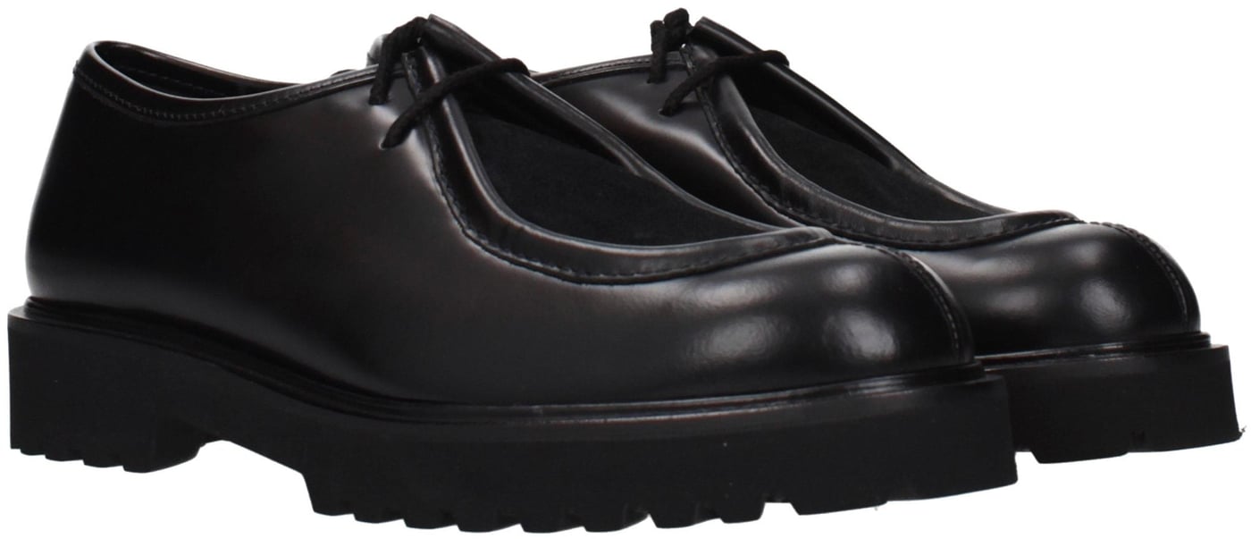 Max Mara Black Leather Oxfords And Derbies