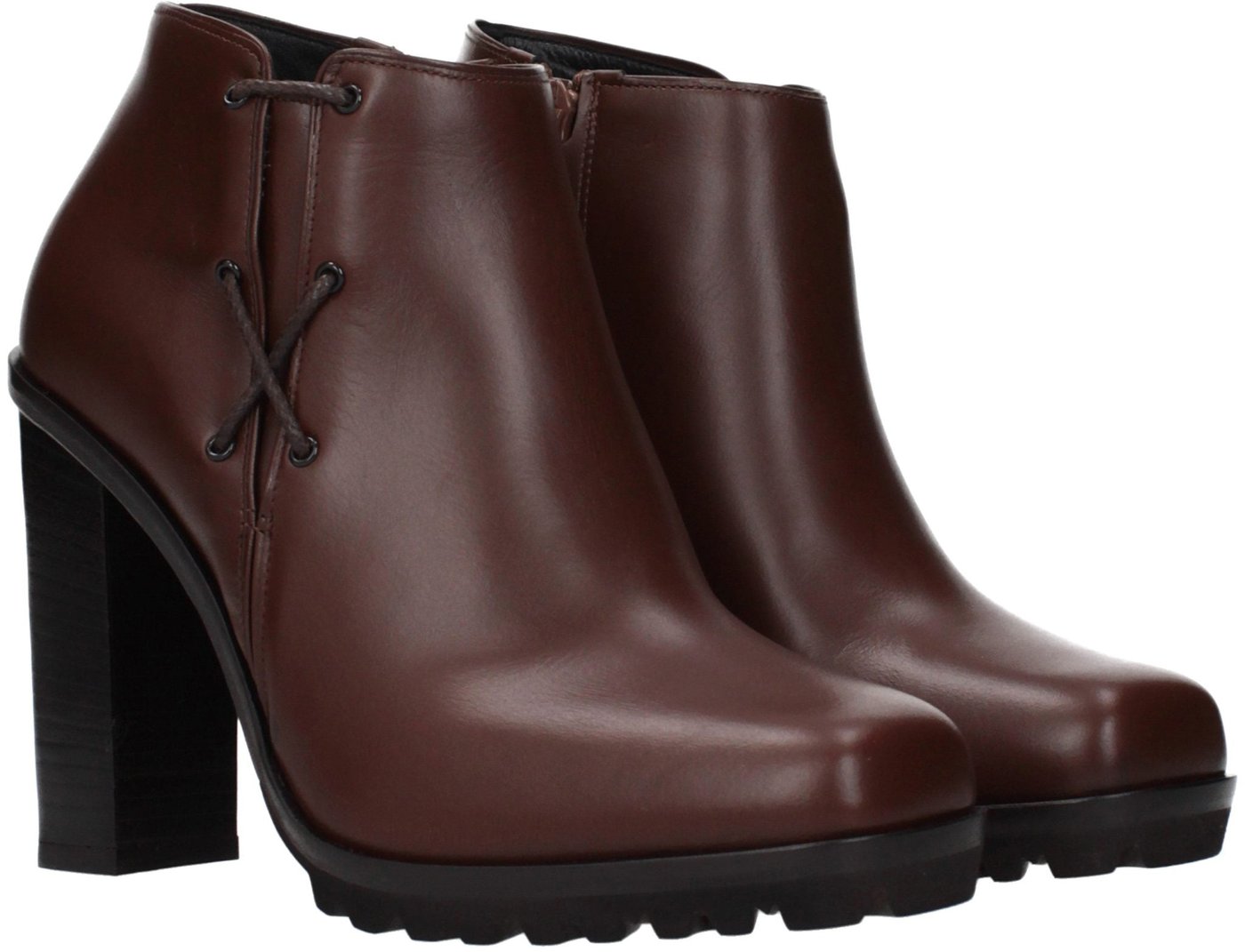 Max Mara Brown Leather Ankle Boots