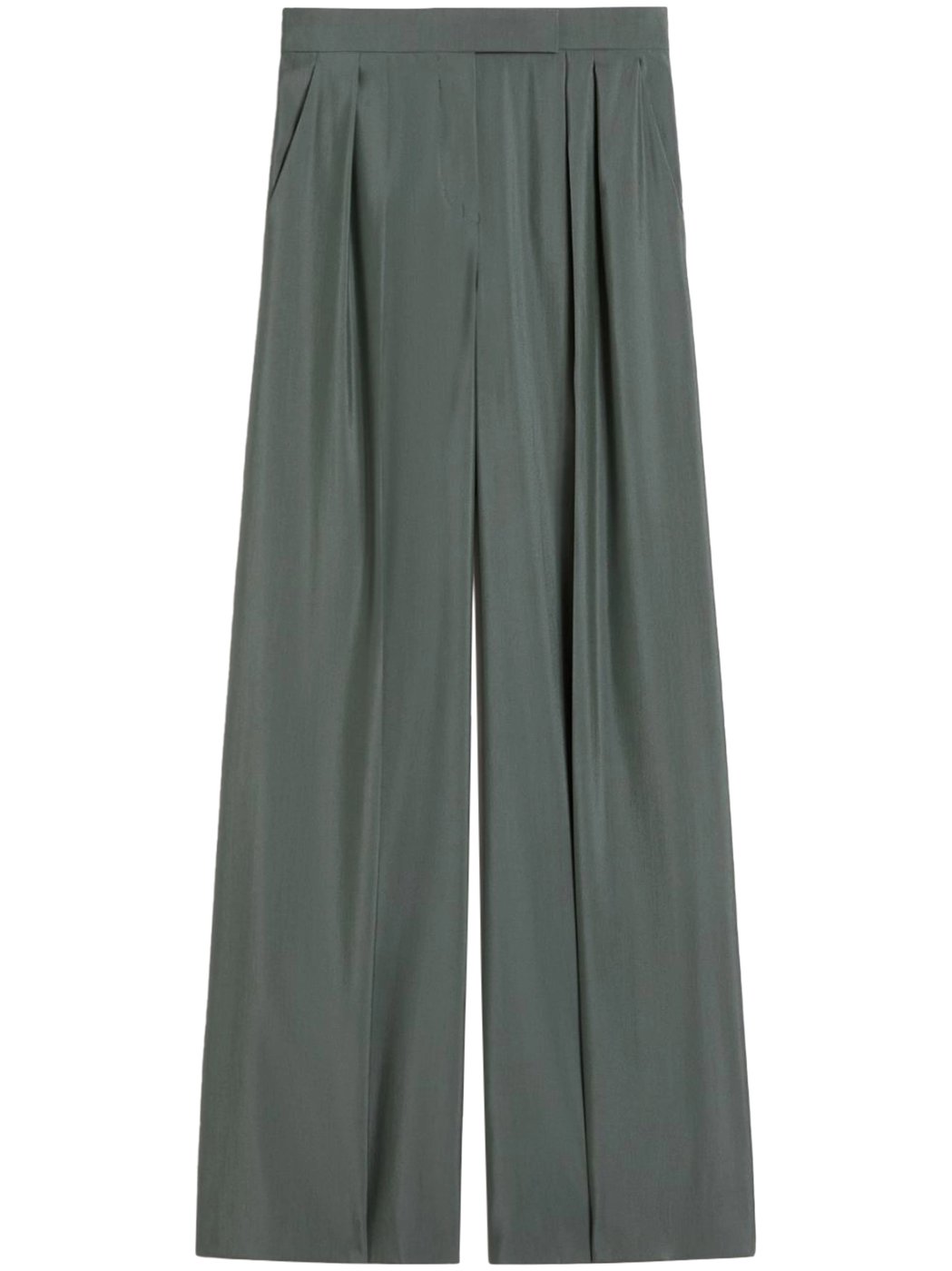 Wide-Leg Trousers with Soft Pleats and Structured Waistband