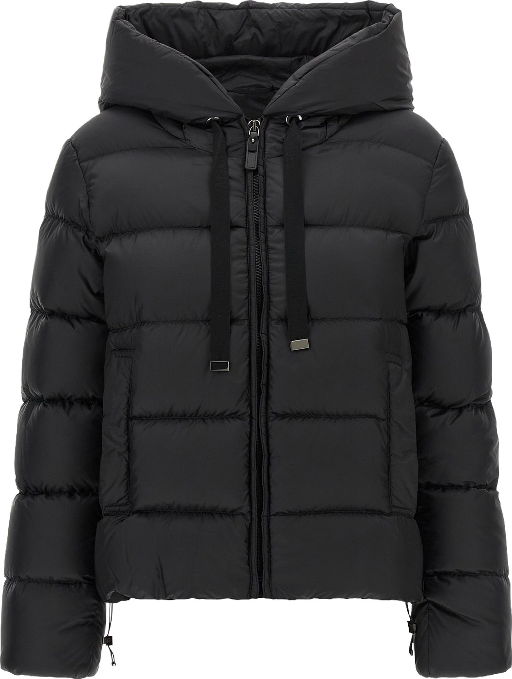 Max Mara Black Polyester Full-Length Jacket