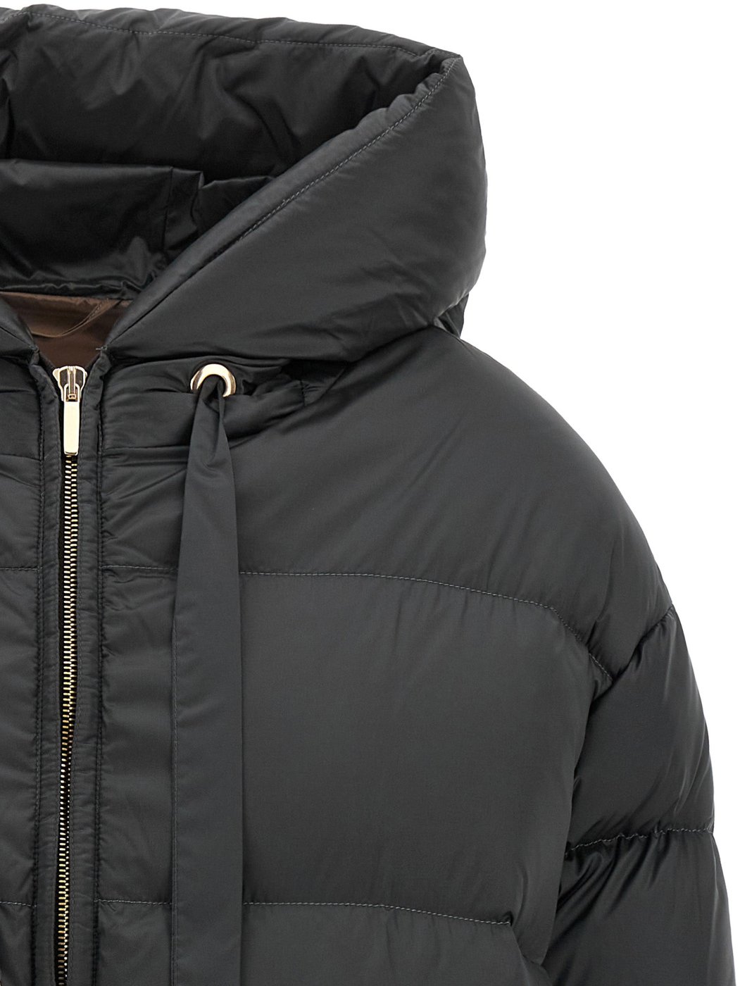 Max Mara Gray Polyamide Full-Length Jacket
