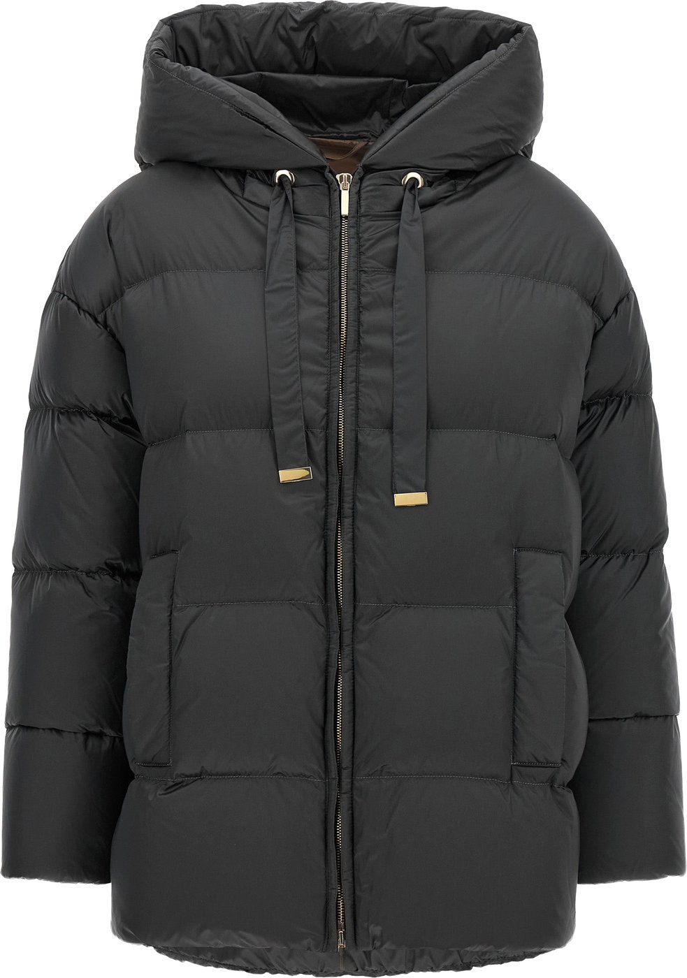 Max Mara Gray Polyamide Full-Length Jacket