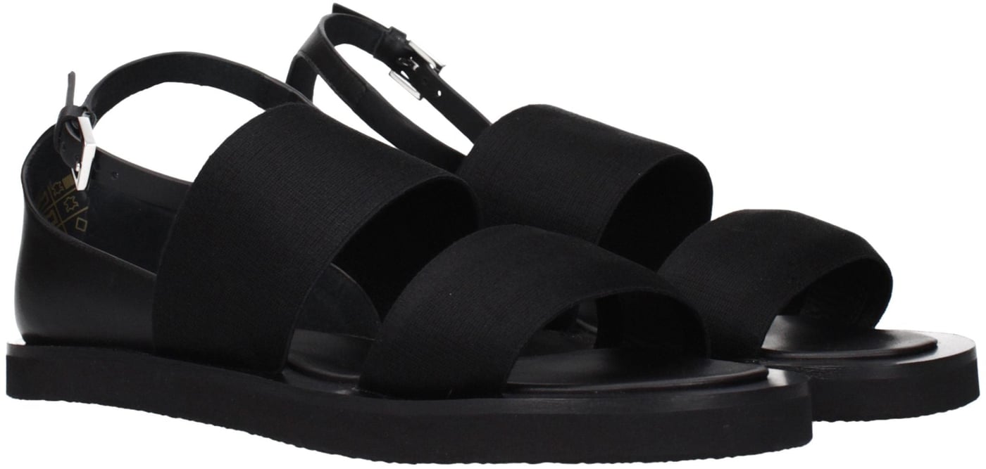 Max Mara Black Fabric Flat Sandals