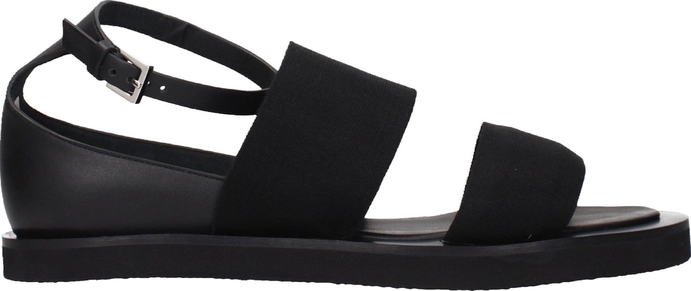 Max Mara Black Fabric Flat Sandals