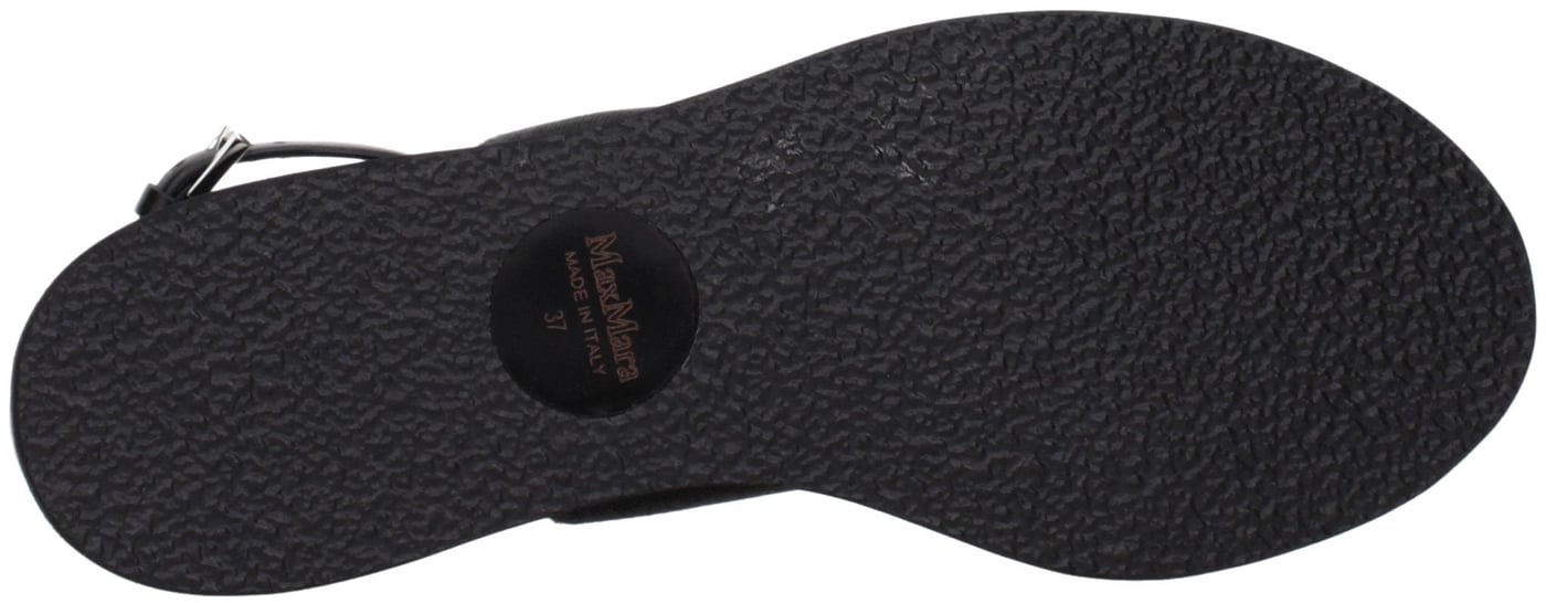 Max Mara Black Fabric Flat Sandals