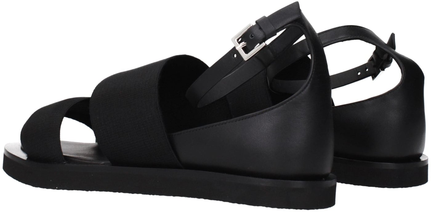 Max Mara Black Fabric Flat Sandals