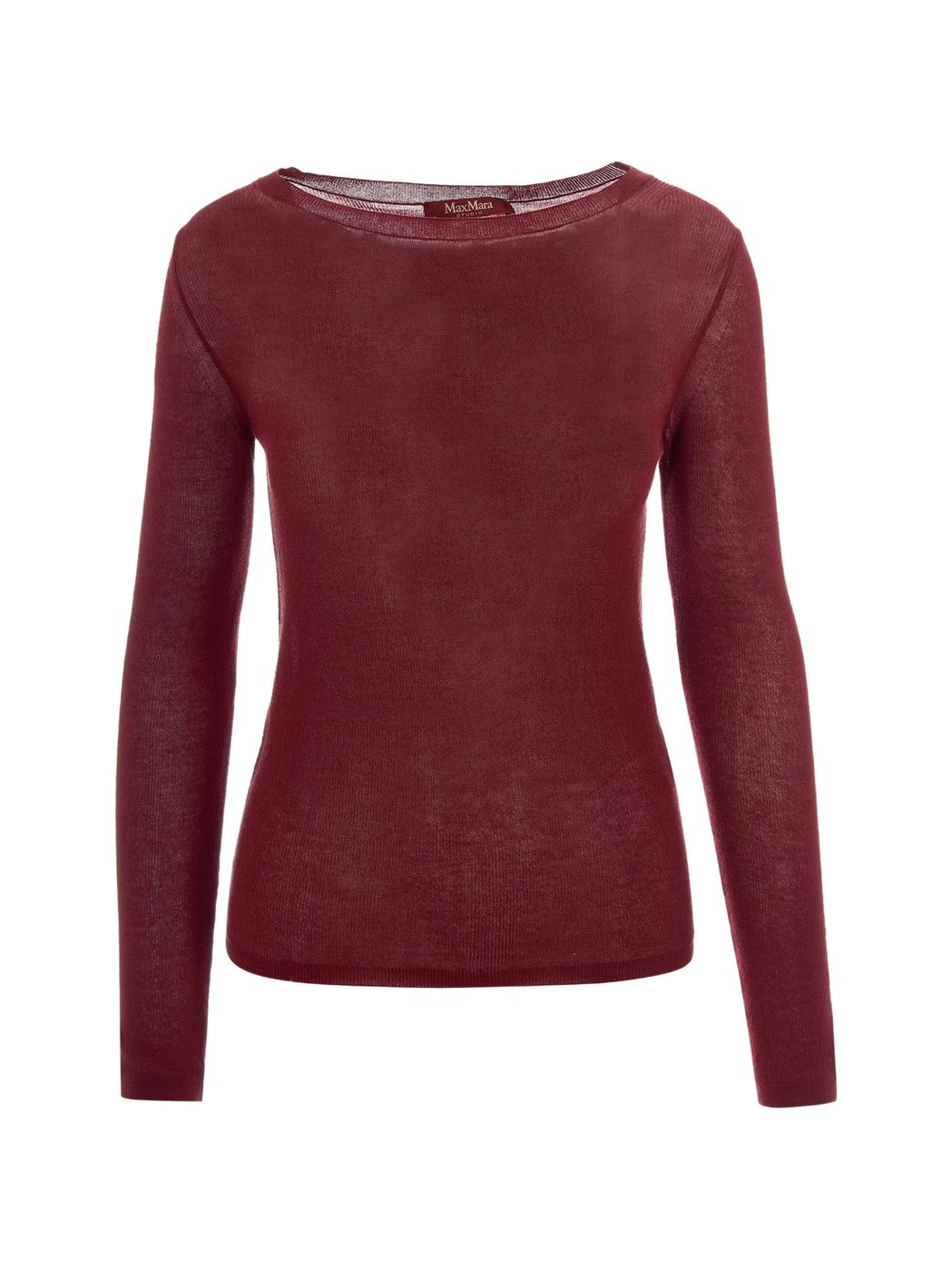 Red Boat Neckline Cotton Blouse
