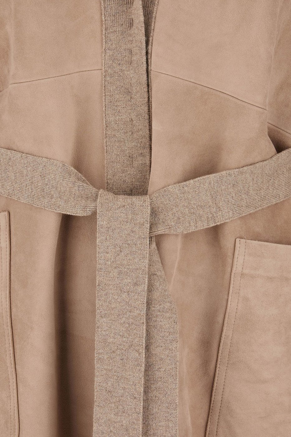Maxmara Dove grey wool blend and suede cardigan