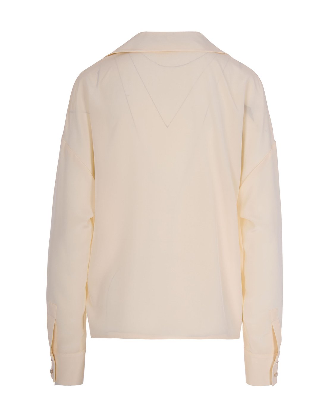 Beige Colono Tie Detail Silk Blouse