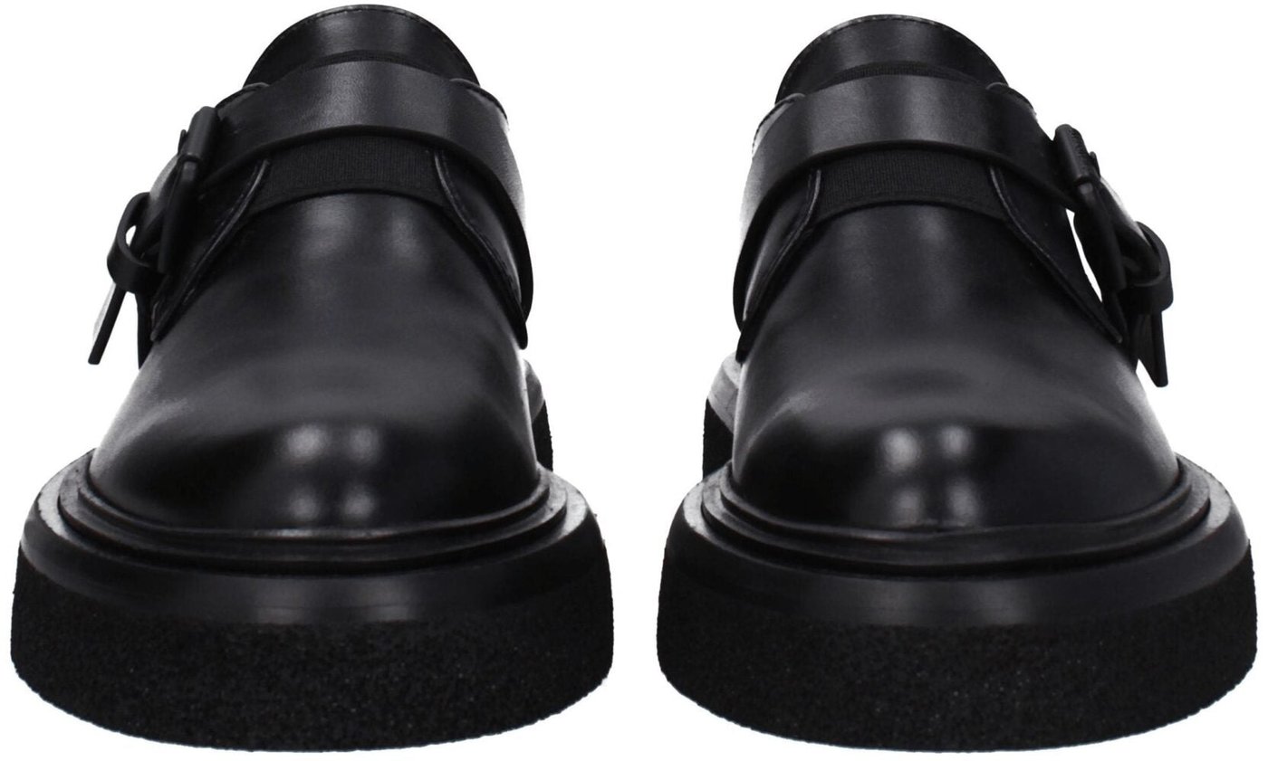 Max Mara Black Leather Oxfords And Derbies