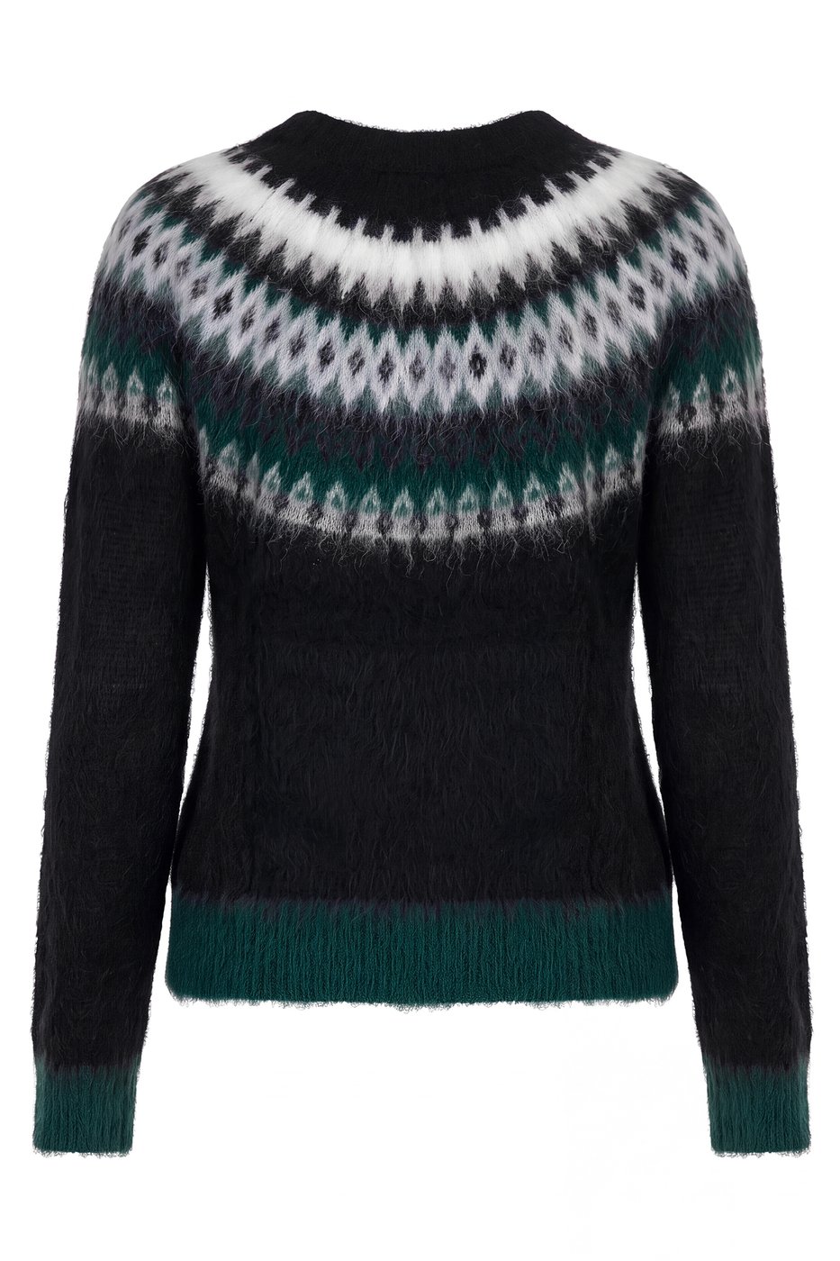 Crew neck sweater in a mohair and wool blend