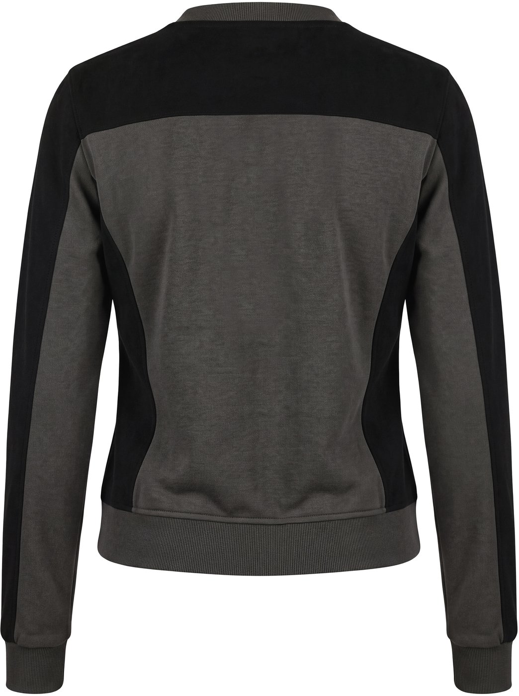 Cardigan with inserts in suede