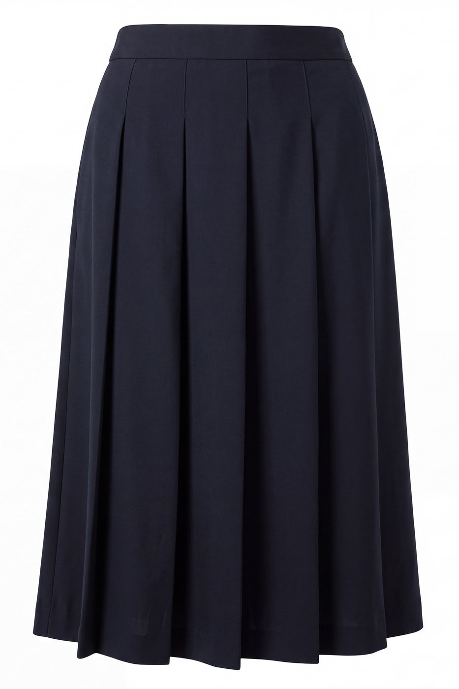 Midi skirt in wool fabric with pleats