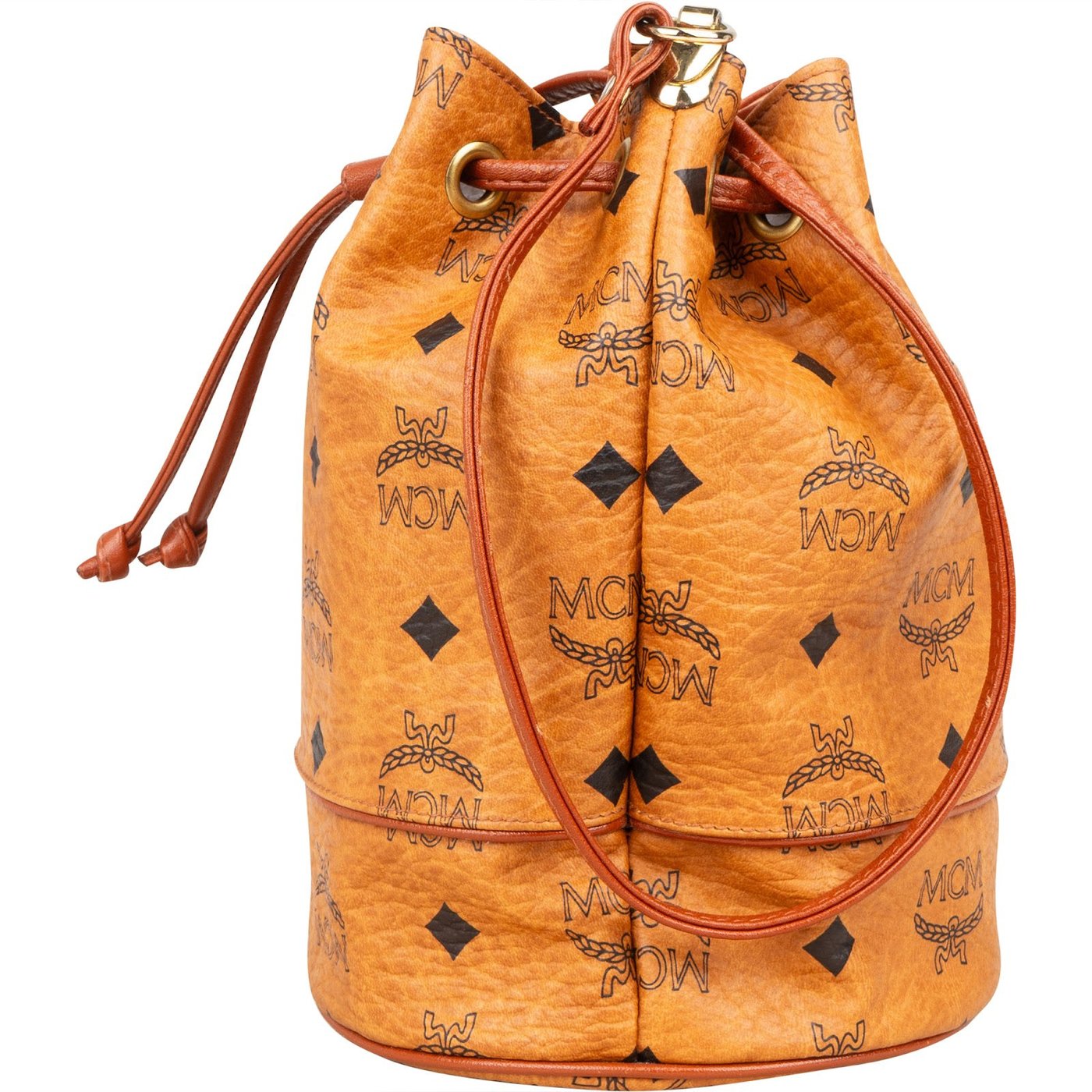 MCM Monogram Visetos Mini Drawstring Bucket Crossbody Bag