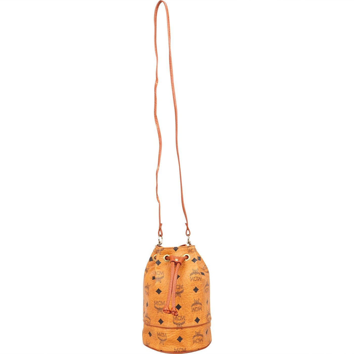 MCM Monogram Visetos Mini Drawstring Bucket Crossbody Bag
