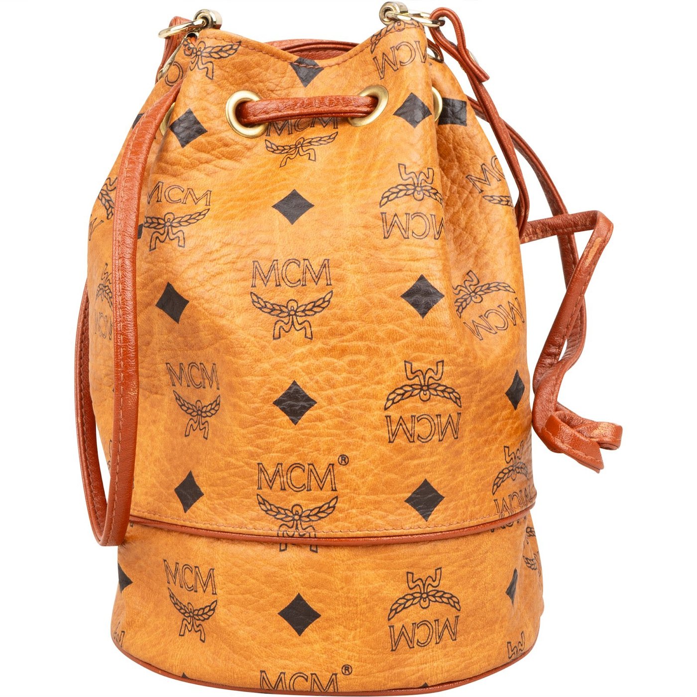 MCM Monogram Visetos Mini Drawstring Bucket Crossbody Bag