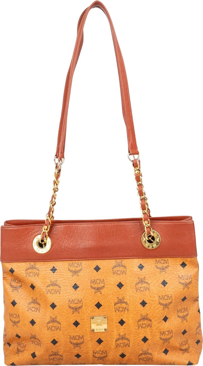 MCM Monogram Visetos Chain Tote Shoulder Bag