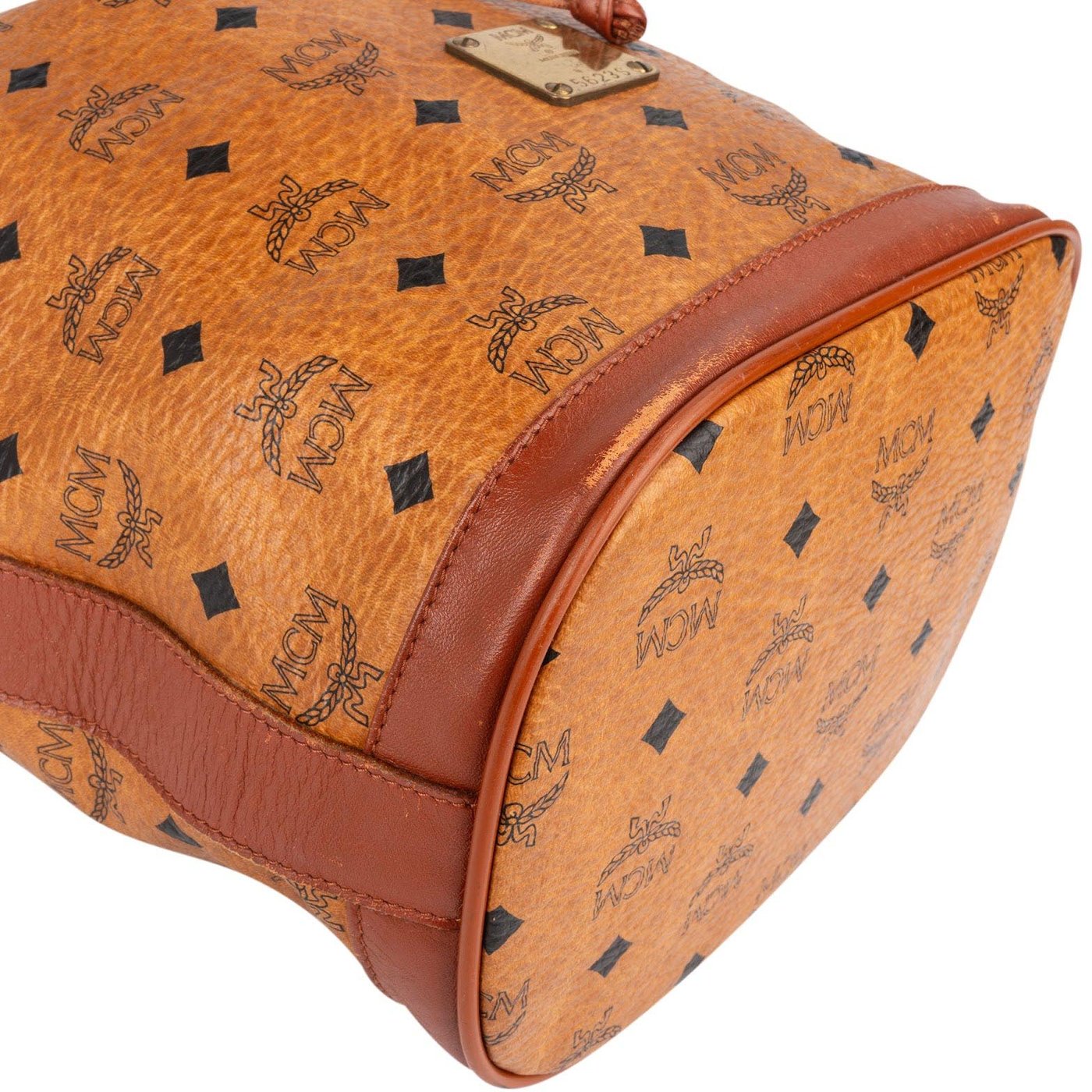 MCM Monogram Visetos Drawstring Bucket Crossbody Bag