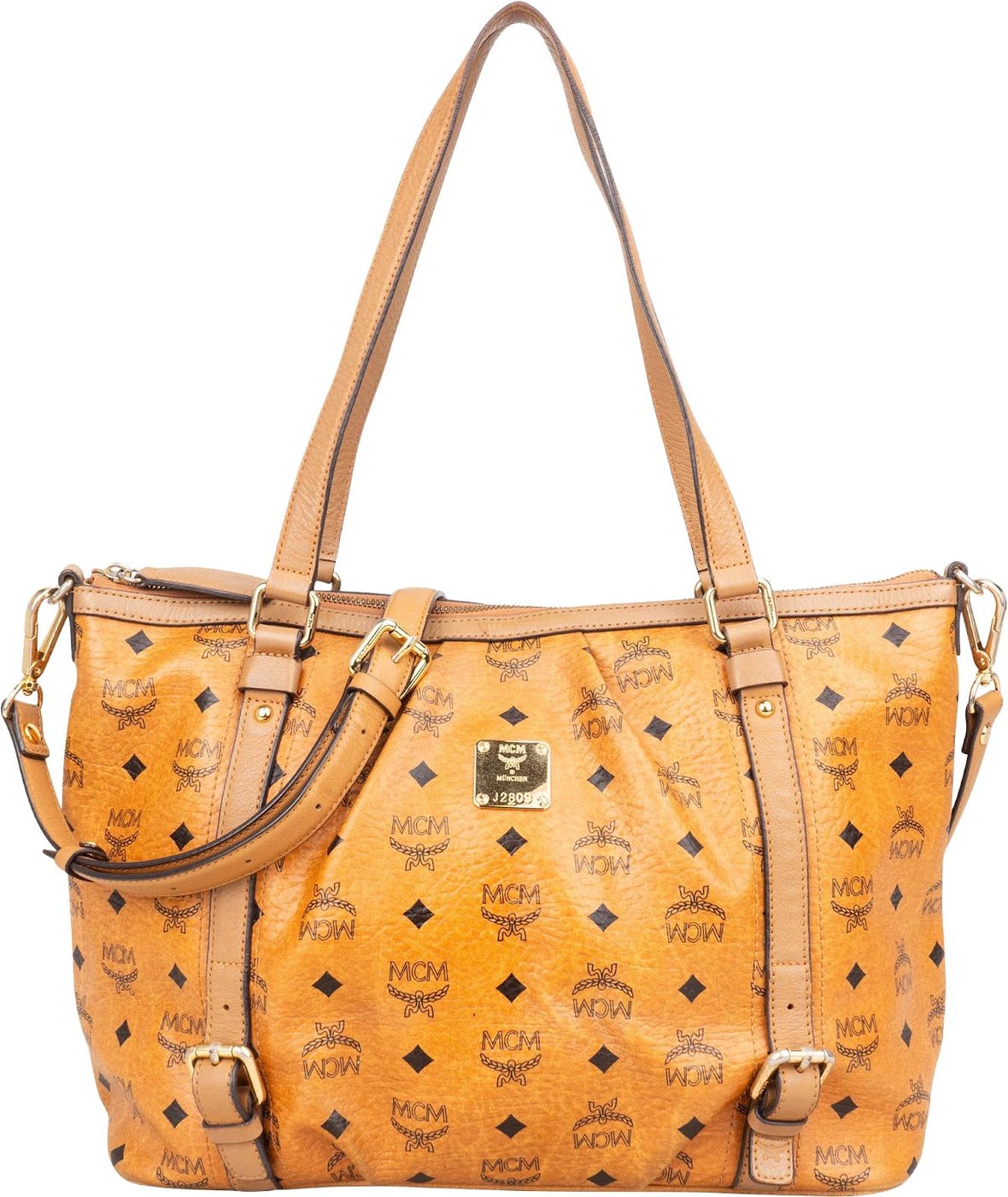 MCM Monogram Visetos Satchel Tote Shoulder Bag