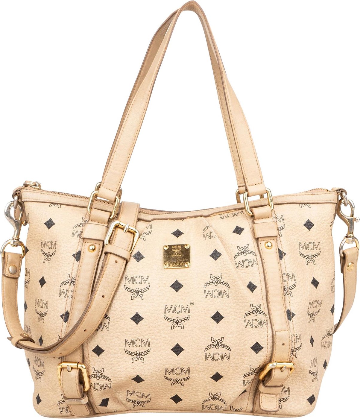MCM Monogram Visetos Satchel Tote Handbag