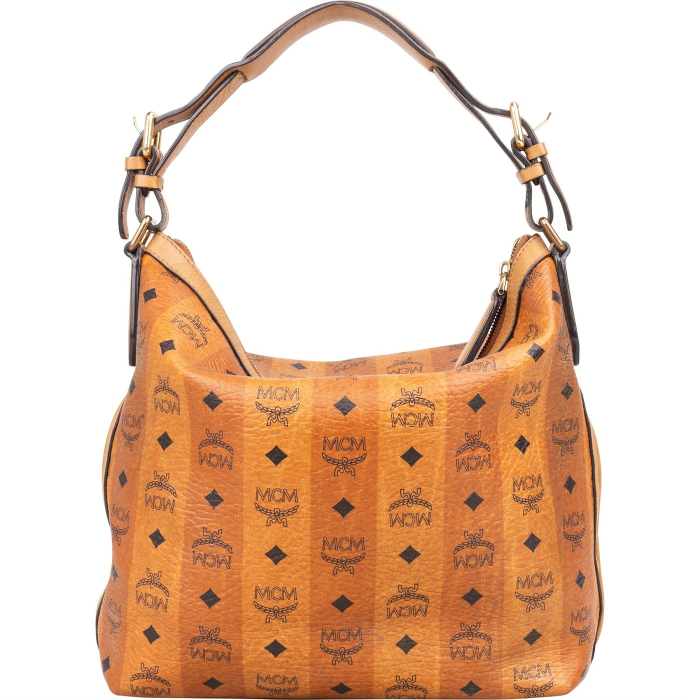 MCM Monogram Visetos Striped Hobo Handbag