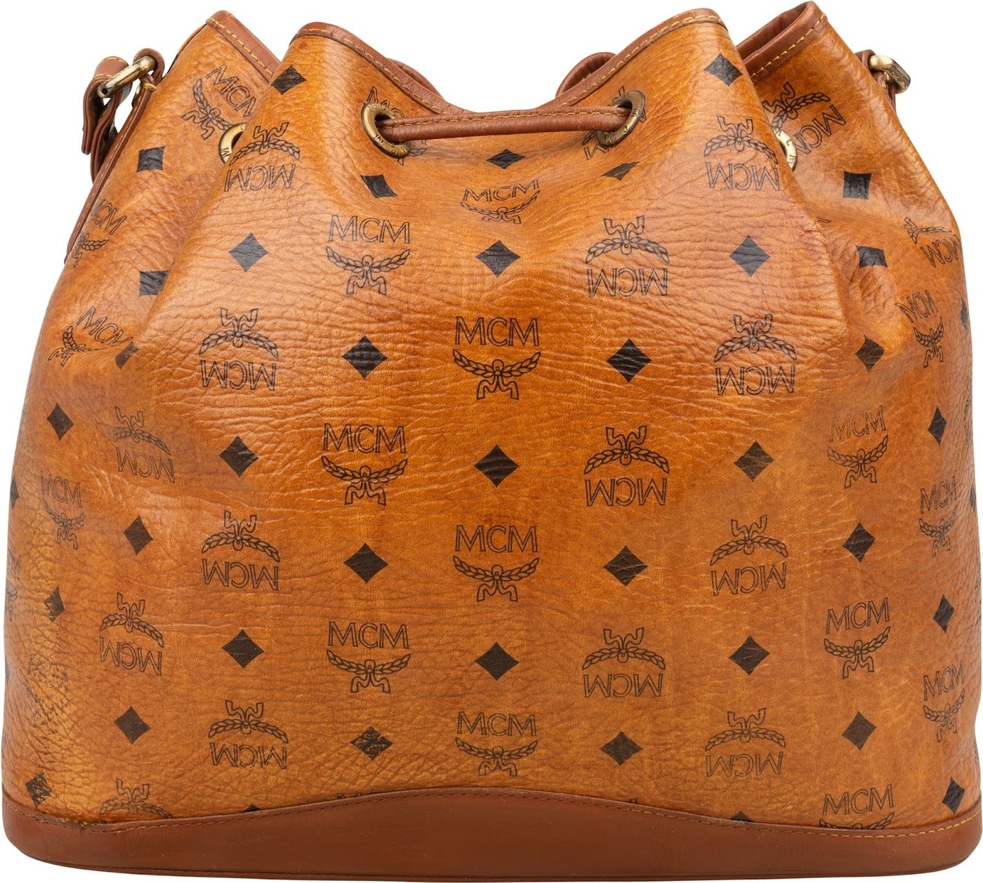 MCM Monogram Visetos Drawstring Shoulder Bag