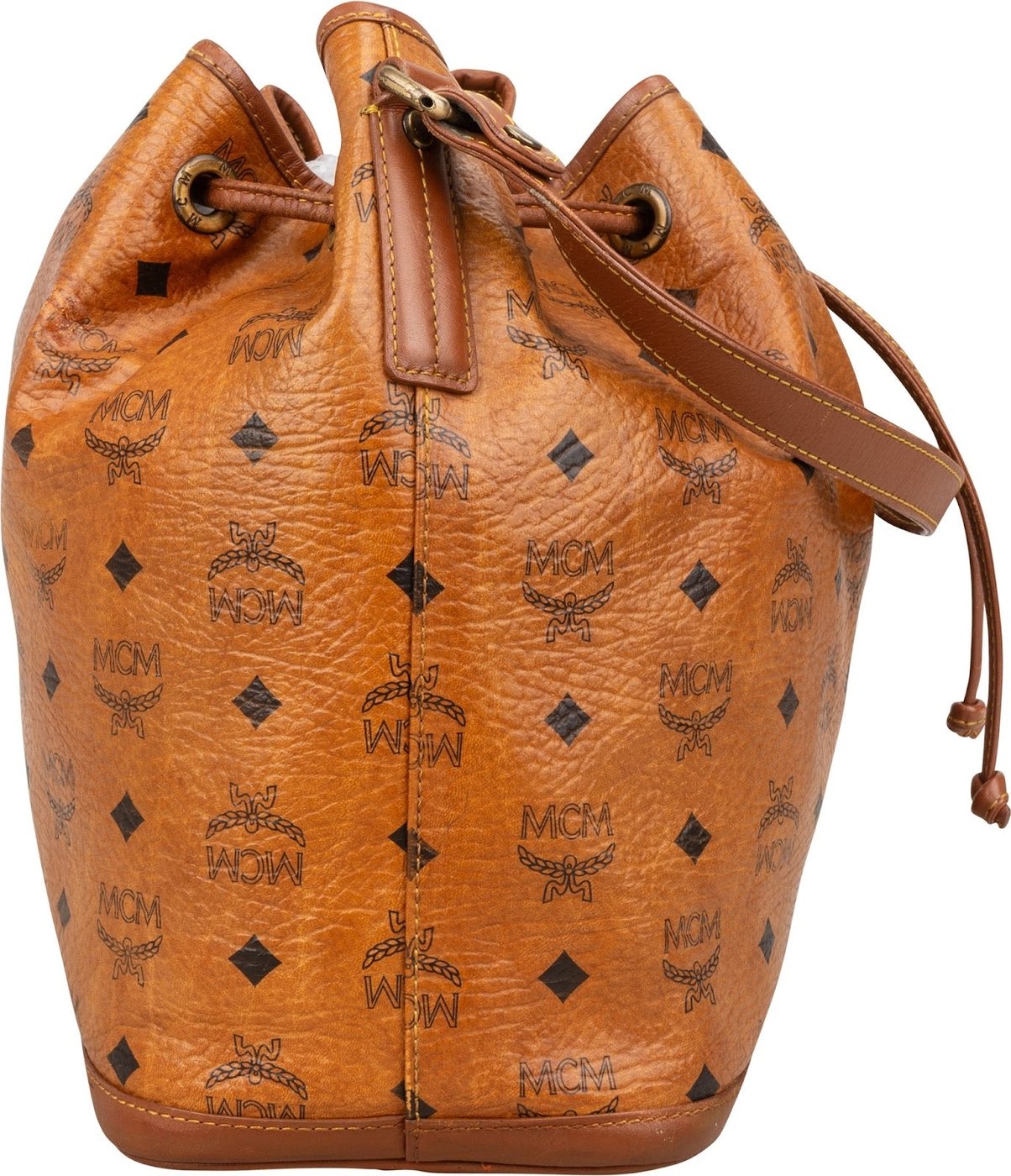 MCM Monogram Visetos Drawstring Shoulder Bag