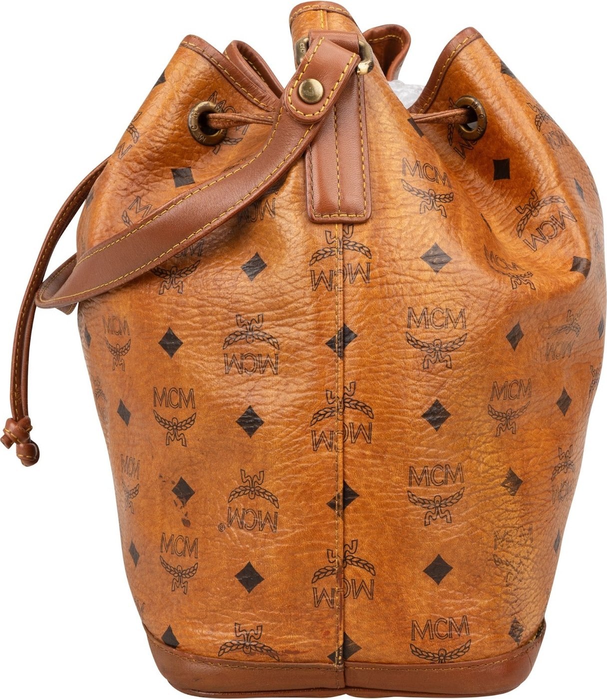 MCM Monogram Visetos Drawstring Shoulder Bag