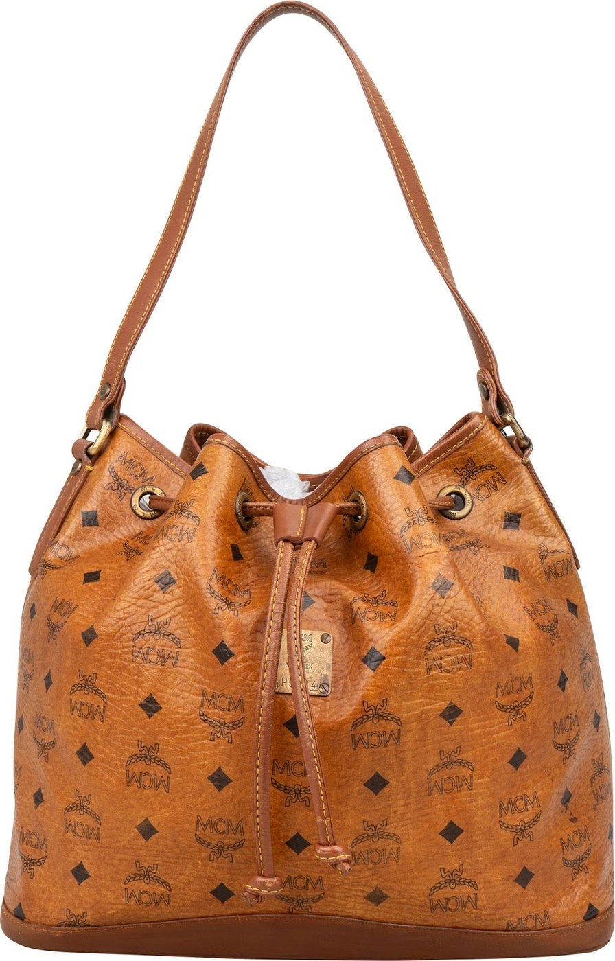 MCM Monogram Visetos Drawstring Shoulder Bag