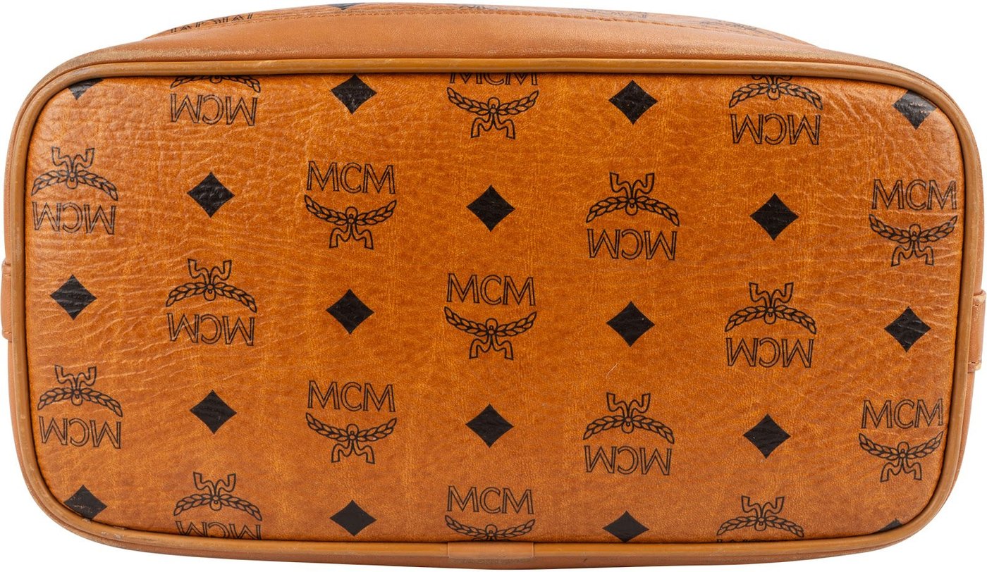MCM Monogram Visetos Drawstring Bucket Crossbody Bag