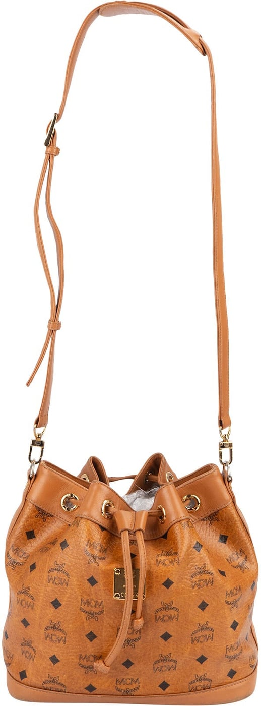 MCM Monogram Visetos Drawstring Bucket Crossbody Bag