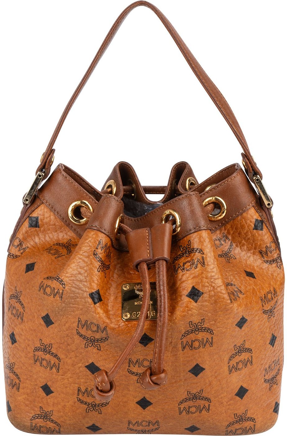 MCM Monogram Visetos Drawstring Handbag