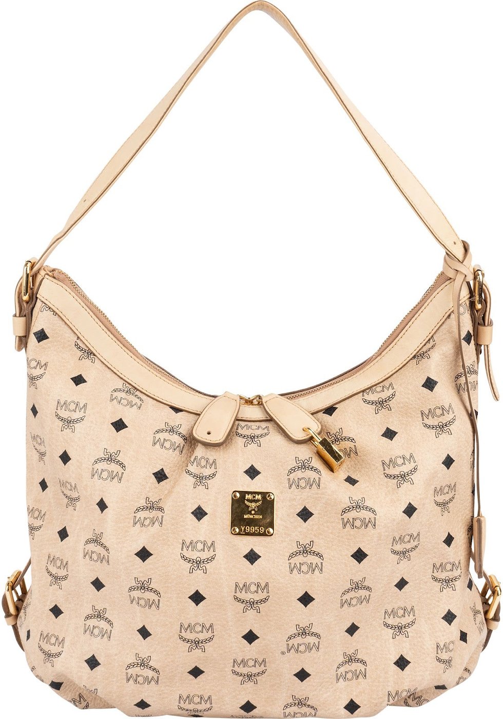 MCM Monogram Visetos Hobo Shoulder Bag
