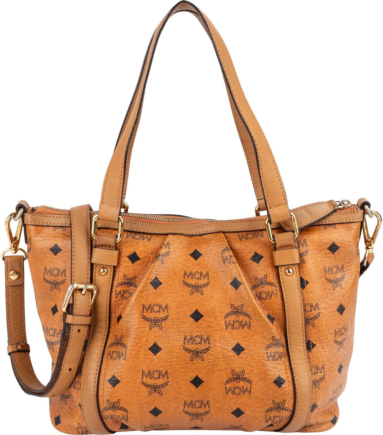 MCM Monogram Visetos Small Satchel Tote Handbag