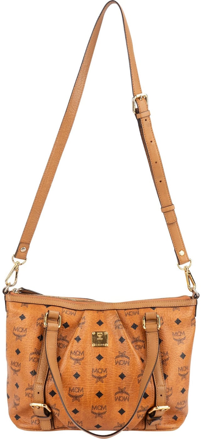 MCM Monogram Visetos Small Satchel Tote Handbag