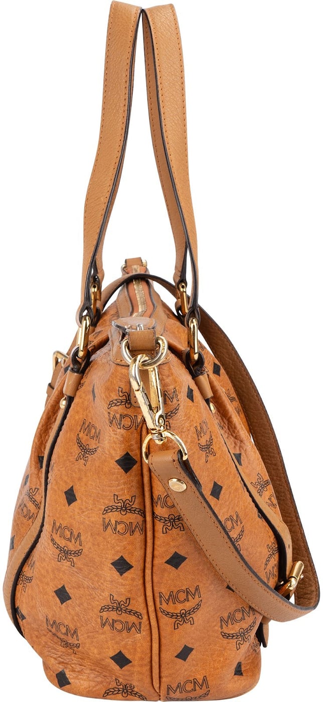 MCM Monogram Visetos Small Satchel Tote Handbag