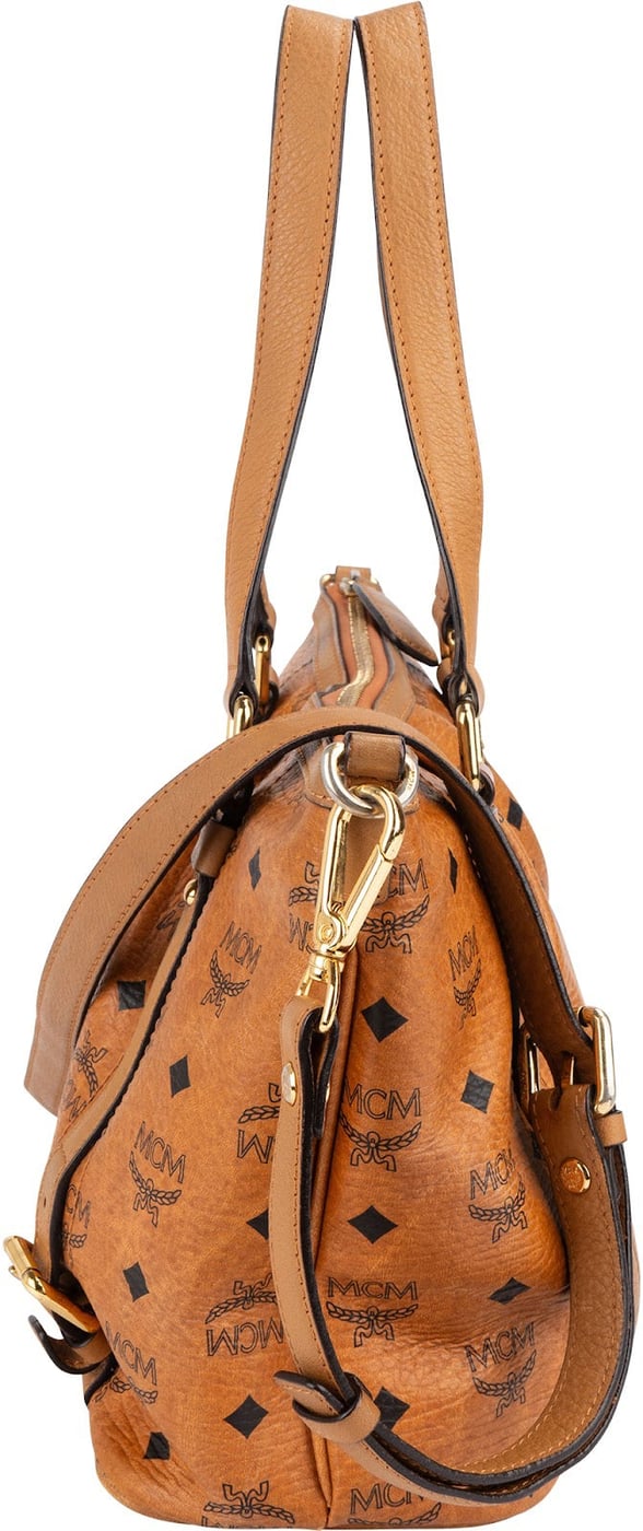 MCM Monogram Visetos Small Satchel Tote Handbag