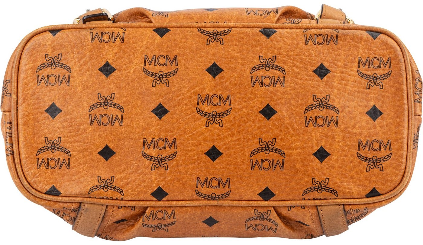 MCM Monogram Visetos Small Satchel Tote Handbag