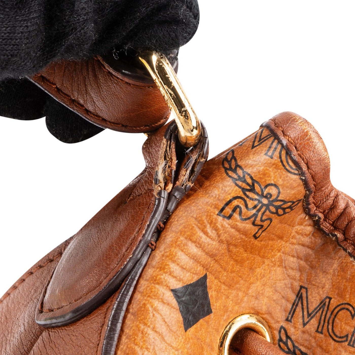 MCM Monogram Visetos Drawstring Hobo Shoulder Bag